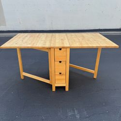 IKEA NORDEN Gateleg table, birch with 6 Storage Drawers Good Condition