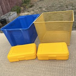 Four Storage Bin Containers Lot 