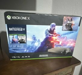 Microsoft Xbox One X 1TB Battlefield V Gold Rush Special Edition w/ cables
