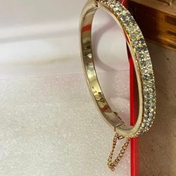 Pulsera Caña Laminada Piedras Joyería Antigua 