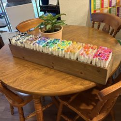 Wooden Circle Dining Table With Four Chairs