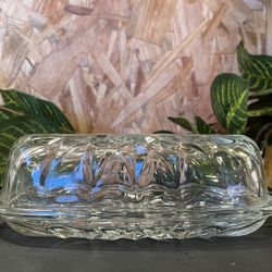 Antique Glass Butter Dish With Lid