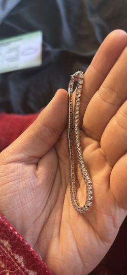 Reverie Lab Grown 14 Karat White Gold Diamond Bracelet with 3.00Tw Round Diamond