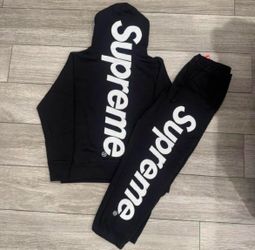 Supreme Black Hoodie and Sweatpants Set