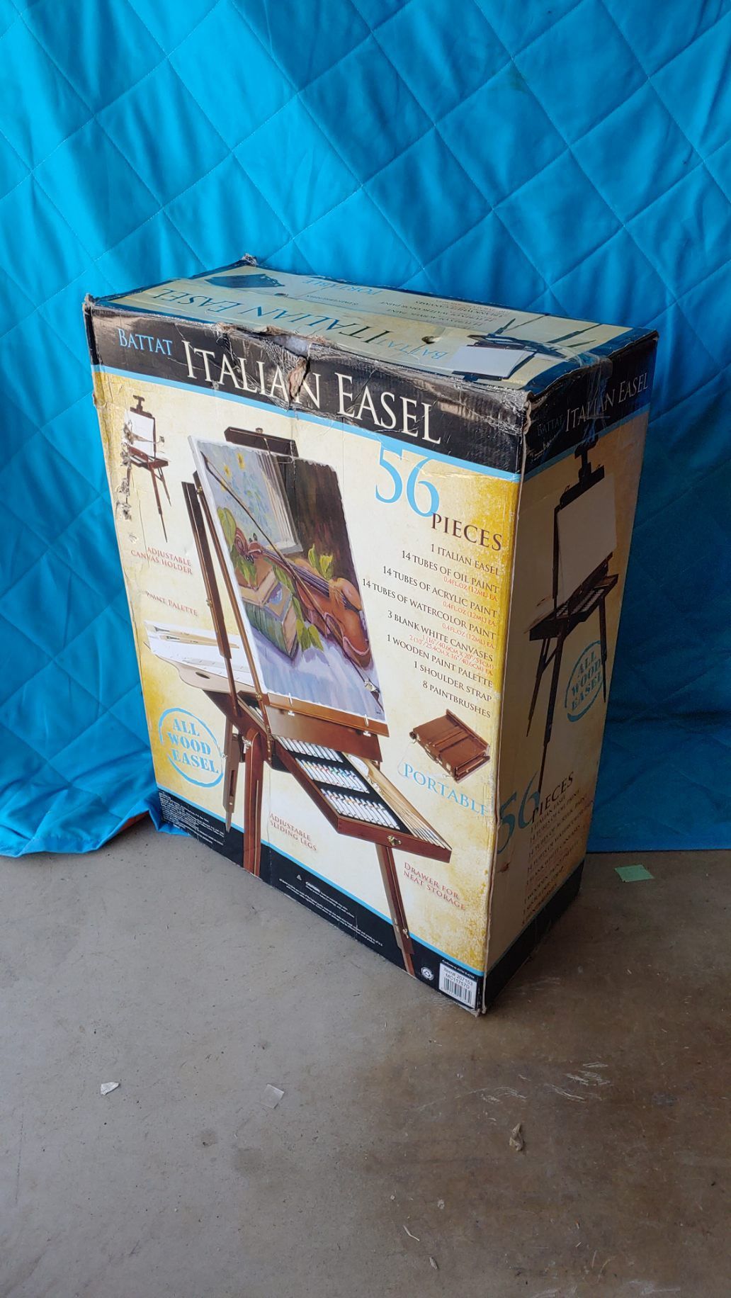 BATTAT ITALIAN EASEL 56 PIECE PAINT artist art KIT