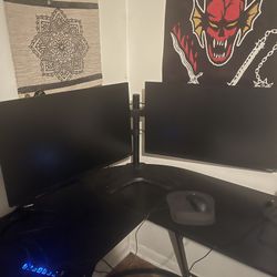 Dual PC Gaming Setup-Storage,Desk,Accessories, Will Sell Items Separately