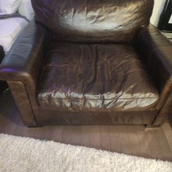 Oversized Genuine Leather Sofa