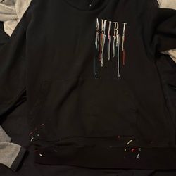 22 Paint Splatter Amiri Hoodie Black 