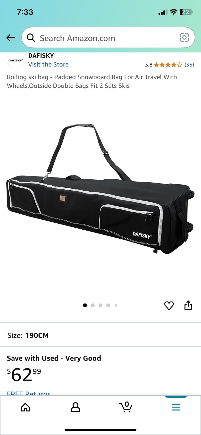 Travel Ski or Snowboard Rolling Bag
