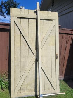 Vintage barn door with hardware