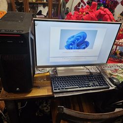 Starter gameing pc just need gpu 32 gigs of RAM 256 ssd 1tb hhd I5 cpu 600 watt psu windows 11 pro comes with computer monitor mouse and keyboard 