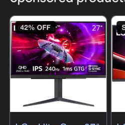 Lg ultra Gear 27” QHD 240Hz 1 Ms
