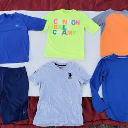 BOY'S T-SHIRTS & SHORTS SIZE 10/12 SUN PROTECTION  UPF 50+