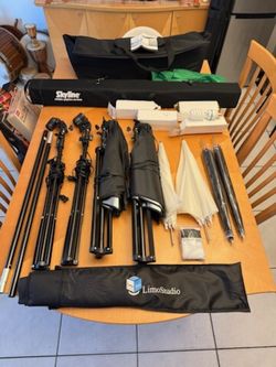 Limo Studio Podcast & Photography Lighting kit with Backdrops,(TRADE???) 8.5ftx10ft Backdrop Stand, Photo Studio Equipment for Portrait Product