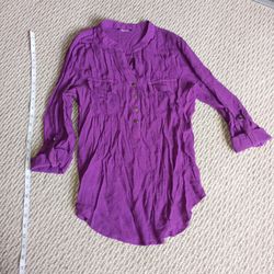 Purple Long Sleeve Blouse S