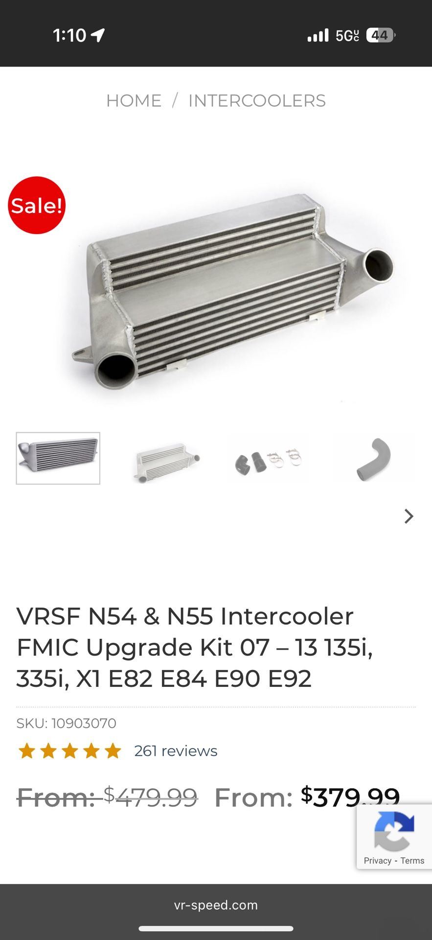 VRSF N54 & N55 Intercooler FMIC Upgrade Kit 07 – 13 135i, 335i, X1 E82 E84 E90 E92