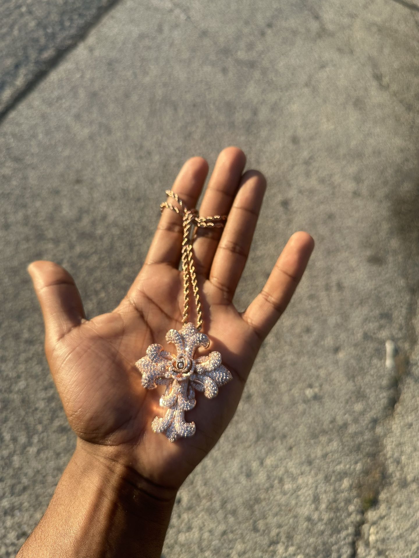 Rose Gold Cross Pendant