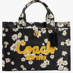 Coach Cargo Tote Handbag with Floral Print