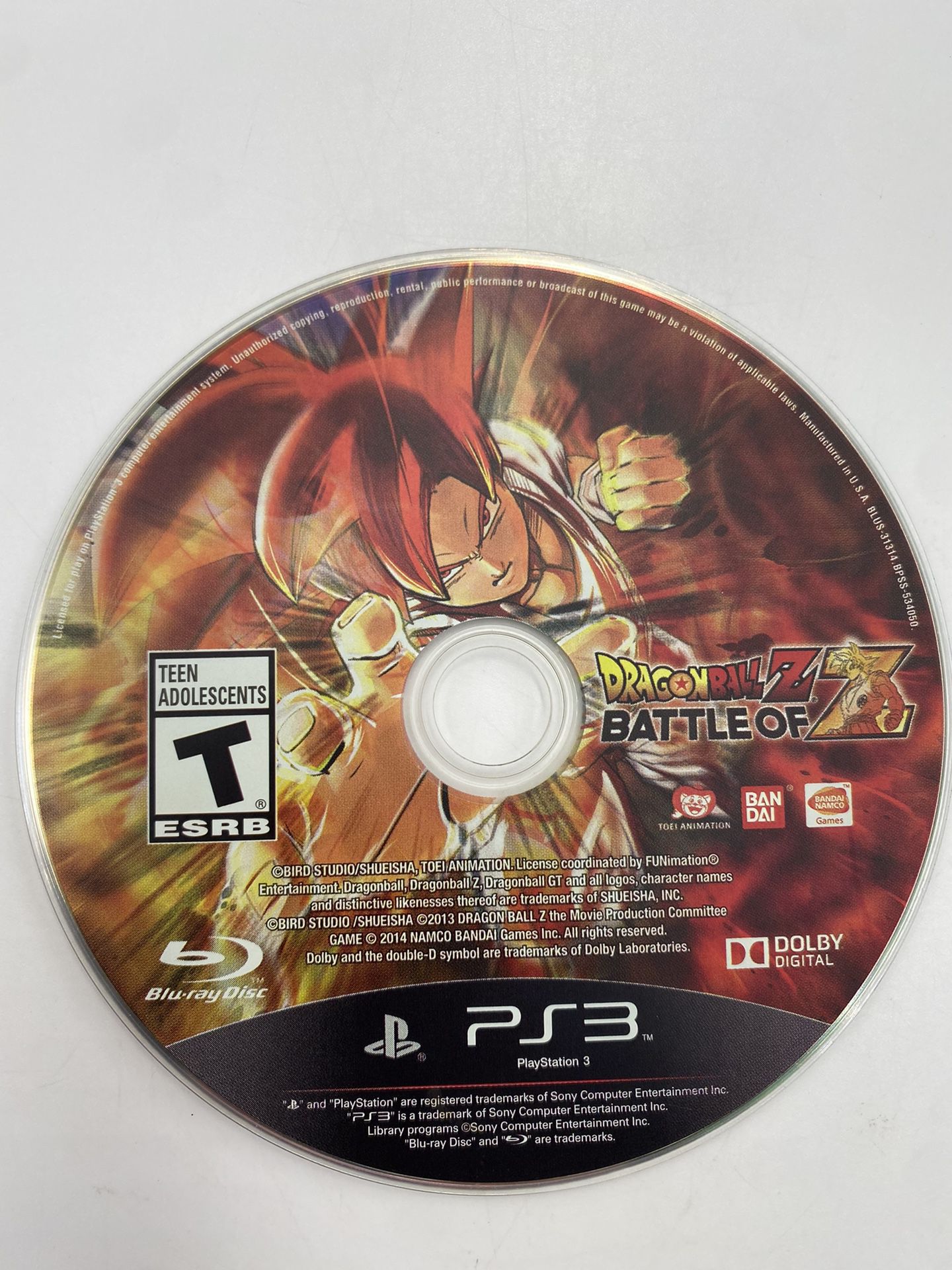 Dragon Ball Z Battle of Z Playstation 3 PS3 Video Game Disc Only TESTED WORKS