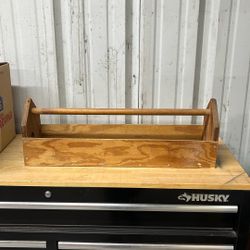 Antique Handmade Wooden Tool Caddy