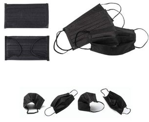 Black disposable face mask