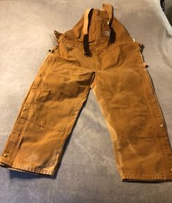 Men’s Carhartt Bib Coveralls Size 50/30 R37 Brown