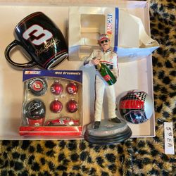 Nascar Dale Earnhard memory items. Five dollars each except the statue is $20.