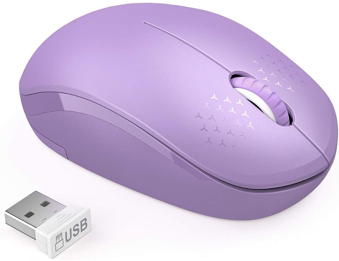 2.4G Silent Wireless Mouse with USB Receiver for PC, Tablet, Laptop, Windows, Mac and Linux