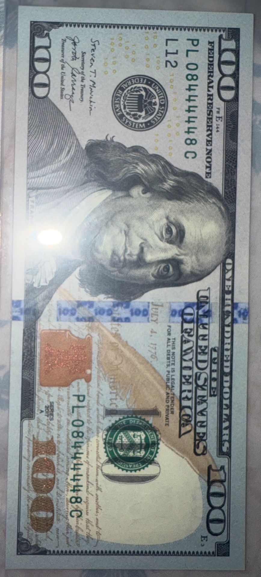 Fancy $100 - Uncerculated