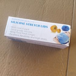 BRAND NEW silicone Stretch Lids In Box 6 Pack