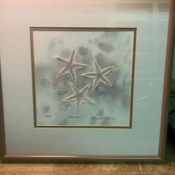 This item is a framed decorative art piece titled "Starfish" by Richard G. Williams.    Artist: Richard G. Williams