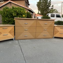10 Drawer Modern Dresser Chest of Drawers and Nightstand Furniture Set