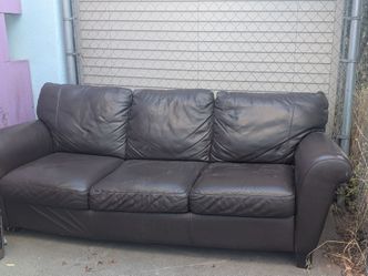 Comfy Brown Leather Couch