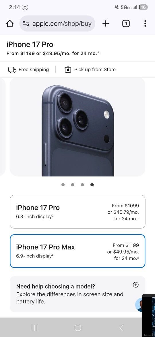 Iphone 17 Pro Max! (Brand New)! 512 GB