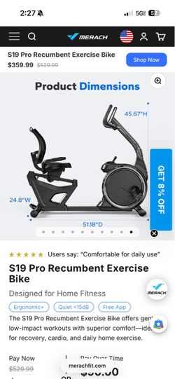 Merach S19 Pro Recumbent Exercise Bike