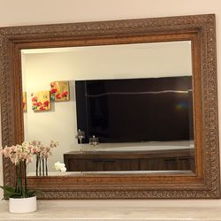 Very large Large wall mirror wood frame with detail 5’ x 4’