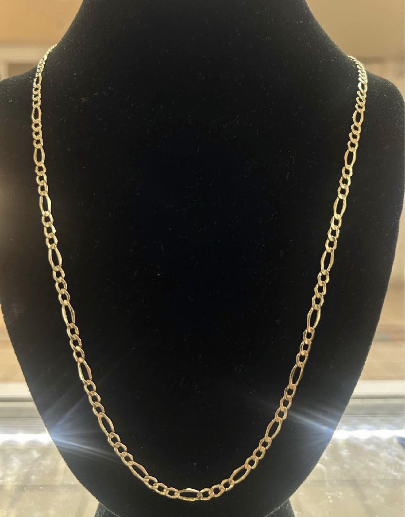 10k Real Gold Figaro Chain 3mm 24 inch