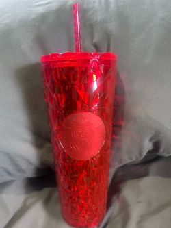 Starbucks Red Crystal Tumbler with Straw 24pz
