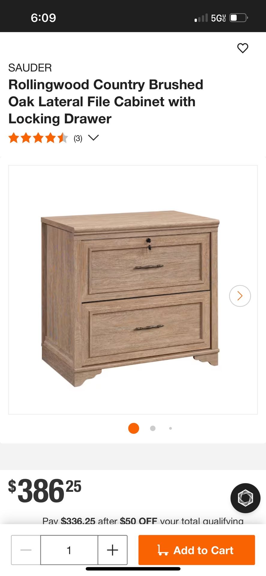 Rolling wood Brushed File Cabinet