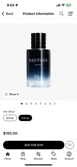 Dior Sauvage Eau de Forte 3.4oz