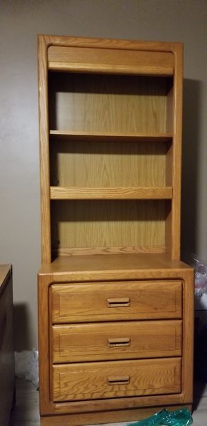 Wooden Dresser With Bookshelves And A Armoire For Sale In Granite