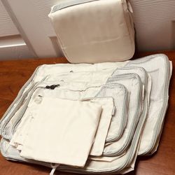 OlarHike 8pc Packing Cubes Set – Ivory + Shoe Bag