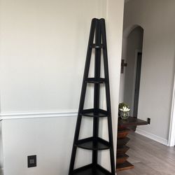Corner black shelves