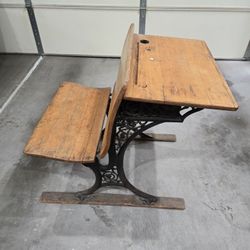 A.H. Andrews & Co. Antique School Desk Chicago & New York Model #2 - 1891 Patent