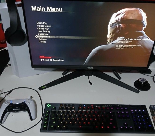 Ps5, PS BLUETOOTH HEADPHONES, G915 KEYBOARD, ASUS HDR 27" G-SYNC