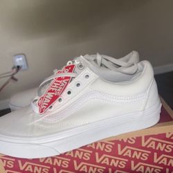 White Old School Vans