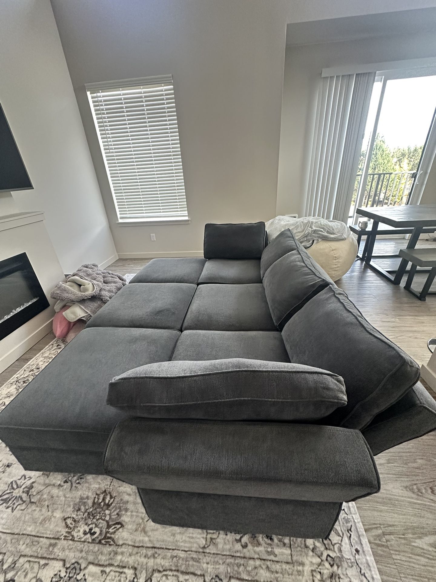 Sectional Dark Grey Sofa