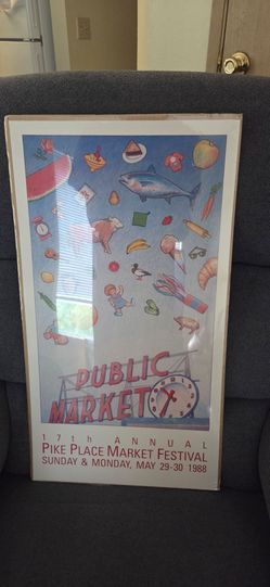 Seattle Pike Place Market festival poster 1988