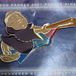 San Diego Padres Vintage "SWINGING FRIAR" 2001 COCA-COLA PUZZLE PIECE Pin By PSG (NEW IN PACKAGE) EXTREMELY RARE! Please Read Description.