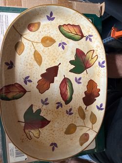 Harvest, leaf design oval platter